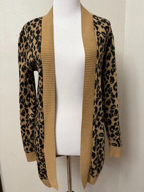 Nine West Leopard Open Cardigan XS